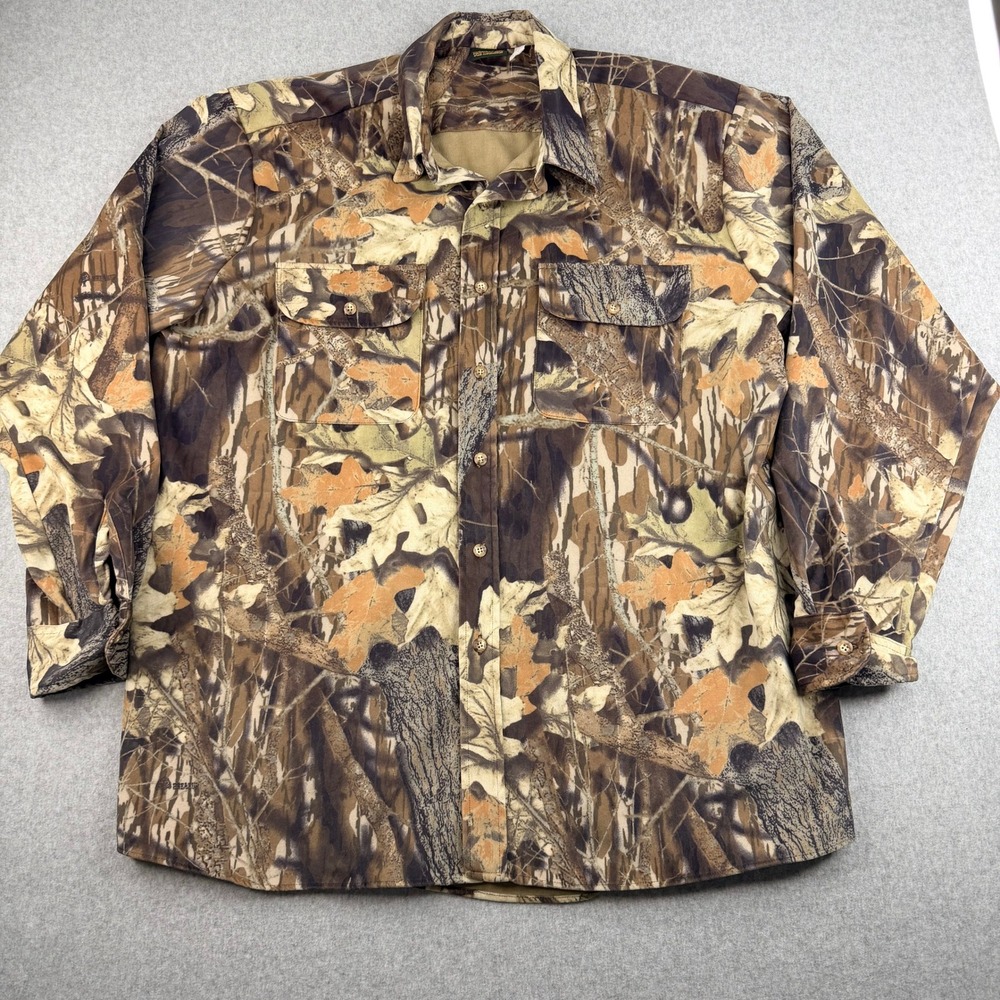 Westark Pro Outdoors Mens XL Camo Hunting Shirt Button Up‎ Made in USA Woodland
